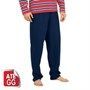 Calça de Pijama Masculina Marinho em Malha de Algodão-m